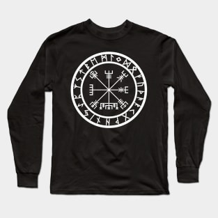 Vegvisir /// Rune Circle White Long Sleeve T-Shirt